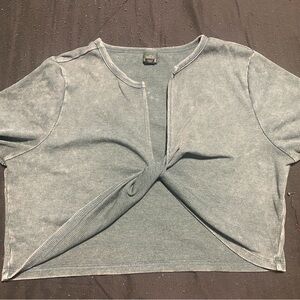 Wild Fable Ribbed Blue Crop Top